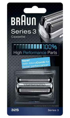BRAUN Tête de rechange pour rasoir électrique Série 3 Cassette 32S argenté New