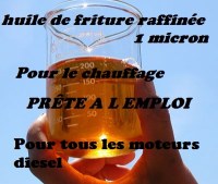 Huile végétale pour tous les moteurs diesel hvu,hvp