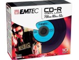 Pack de 10 CD-R EMTEC Vinyl 700MB/52x Slim-Case