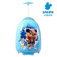 Blue SMJM Oval Shape Small Trolley Case,Kids Trolley Bags,Small Luggage