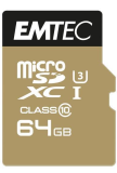 MicroSDXC 64Go EMTEC SpeedIn CL10 95MB/s FullHD 4K UltraHD - Sous blister