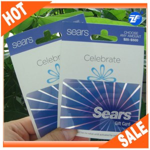 Hang Sell Plastic Gift Card With Paper Holder