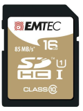 SDHC 16Go Emtec CL10 EliteGold UHS-I 85MB/s - Sous blister