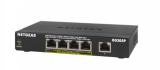Netgear Switch 5x1000 (4xPoE+ 63W) Metal - GS305P-200PES