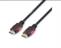 Reekin HDMI Câble - 3,0 Mètre - FULL HD Black/Red (High Speed w. Ethernet)