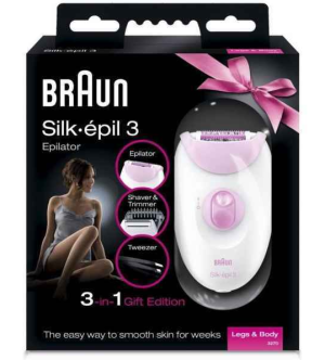 BRAUN Épilateur 3 3270 20pince(s) 48688 (Rose - Blanc)