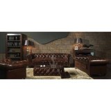 Full Grain Leather Vintage 3 Seater Chesterfield Sofa Made In China