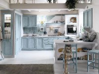 Glass Door Contemporary Kitchen Cabinet