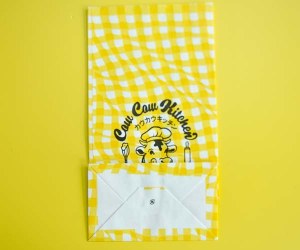 Customized Logo Take Away Yellow Food Bag Fashion Take out Bag Kraft Paper Bags
