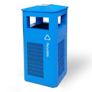 MAX-HK327 Iron Rubbish Metal Trash Bin Outdoor Commercial Trash Bins with Ashtray