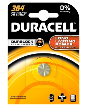 Duracell Batterie Silver Oxide Knopfzelle 364, 1.5V Blister (1-Pack) 067790