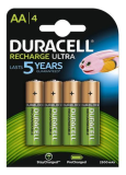 Pack de 4 piles Duracell AA Mignon 2500mAH