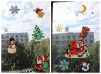 PVC Vinyl Removable Christmas Static Santa Claus Angel Snow Tree Window Sticker