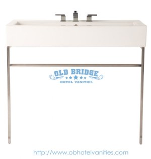 Hotel Bathroom Vanity Base with Metal Legs