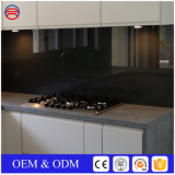 4mm Silkscreen Black Color Tempered Glass Splashbacks For Kitchen