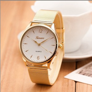Alloy Geneva Watch Water Resistant Gold Watch