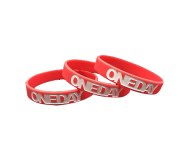 Order Personalized Red Silicone Rubber Bracelets with Words Wholesale