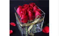 CLEAR ACRYLIC ROSE FLOWER BOX WHOLESALE