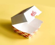 Eco-friendly Biodegradable Red and White Paper Food Pack Box