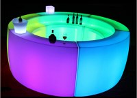 Rechargeable led glowing bar counter light up bar table bent and round bar counter