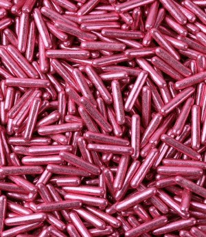 Metallic Shiny Pink Rods Sprinkles Jimmes Decorations