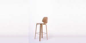 C23-73 Bar Stool Modern Nordic Dining Stool Plywood Stool Bentwood Stool