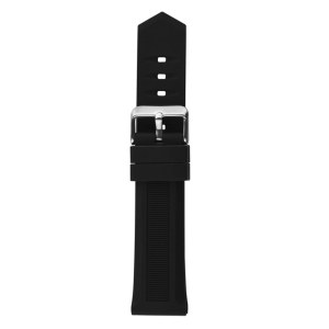 Black Silicone Rubber Women's Watch Band