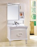 Solid Wood Bathroom Ceramic Basin Washbasin MDF Paint Floor Bathroom Cabinet