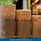 Set of 3 De-stress Flameless handmade flameless led Wax Pillar Candle