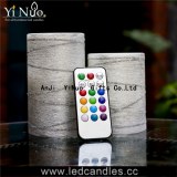 LED Paraffin wax Gold Copper Glitter Battery Flameless Pillar Candles, Set 3