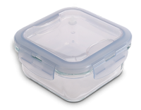 Heatproof Food Storage Easy-lock Glass Lunch Box with Cutlery