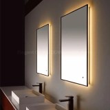 LAM034 Black Framed Illuminated Bathroom Mirror with Lights