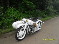 Customized 750cc white color with grey stripe motorcycle sidecar