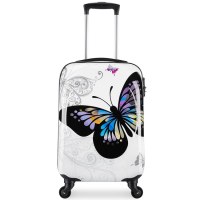翻译 Maleta cabina 55cm equipaje de mano mujer niño avión 4 ruedas Luz mariposa 40 L