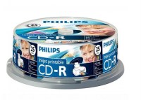 CD-R Philips 700MB 25pcs broche jet d'encre imprimable CR7D5JB25/00