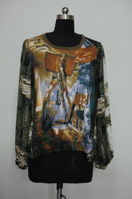 New style euramerican fashion printed widely ladies pullover