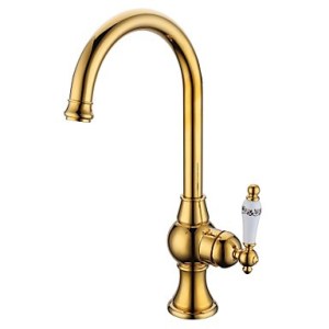 Horisontell montering Singel Handtag Ett hål with Ti PVD Köksblandare