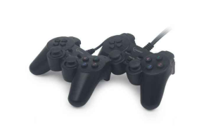 Gembird Double manette de jeu USB double vibration, Noir - JPD-UDV2-01