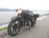 Two Wheels 750cc Motorcyle with Army Green Color