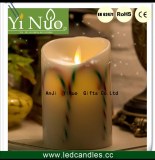 Candy cane stripes led candle mini gift for christmas