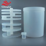 4L Acid countercurrent cleaning bucket with vial rack for PFA Vials