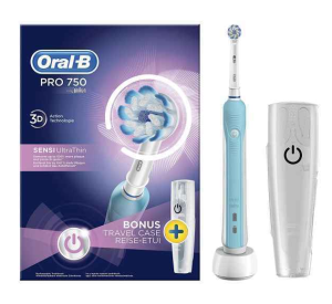 Brosse à dents électrique Oral-B PRO 750 SENSI Ultra fine+ étui de voyage