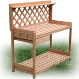 Wood Planter Potting Bench Outdoor Garden Planting Work Station Table Stand