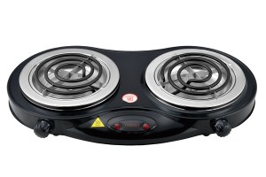 Hot Coil Plate With Humanism Heat-resistant Handle And Indicator Lights 1000w+1000w