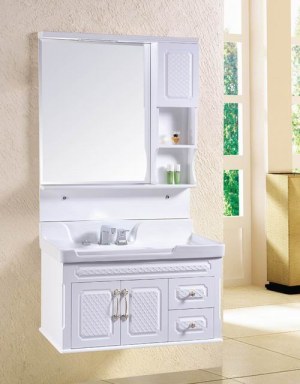 Simple Bathroom Wash Rinse PVC Toilet Hanging Bathroom Cabinet Combination