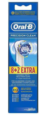 Pack de 8+ 2 brossettes de rechange Oral-B Precision Clean