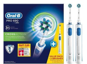 Pack de 2 brosses à dents électriques Oral-B Pro 690 CrossAction