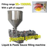 90-1000ML two nozzles two piston liquid sauce filling machine with bottle capper foot...
