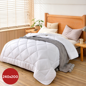 Herzberg HG-24267WD: Couette Blanche De Qualité Hôtelière 4 Étoiles - 240x200cm