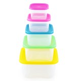 Herzberg HG-SFS5N1: Ensemble de contenants carrés pour aliments 5 en 1